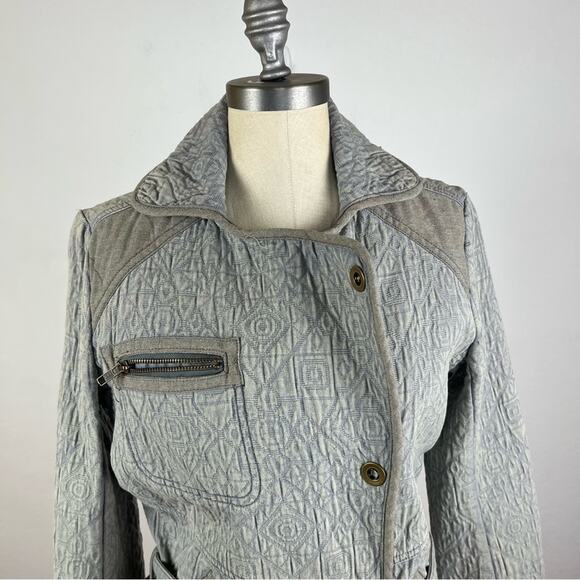 Free People Grey Quilted Belt Jacket - Picture 3 of 8